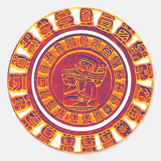 Mayan Calendar 2012 Ronde Sticker (Voorkant)