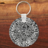 Mayan Calendar Black Sleutelhanger (Voorkant)