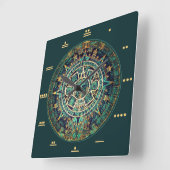 Mayan Calendar Clock with Mayan Numbers Vierkante Klok (Hoek)