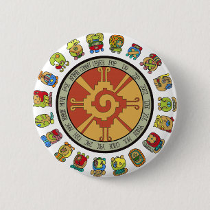 Mayan Calendar Design Ronde Button 5,7 Cm