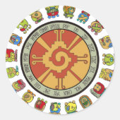 Mayan Calendar Design Ronde Sticker (Voorkant)