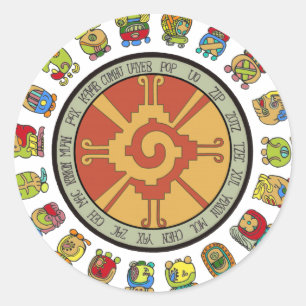 Mayan Calendar Design Ronde Sticker