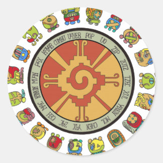Mayan Calendar Design Ronde Sticker
