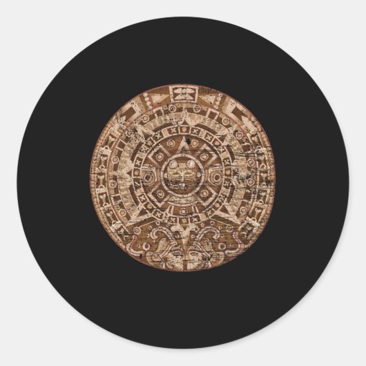 Mayan Calendar Inca Aztec Culture Civilization Gif Ronde Sticker (Voorkant)