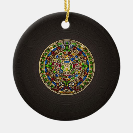 Mayan Calendar - kleur Keramisch Ornament (Voorkant)