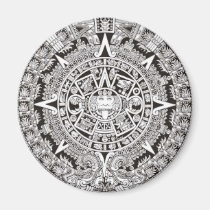 Mayan Calendar Magnet Black en White