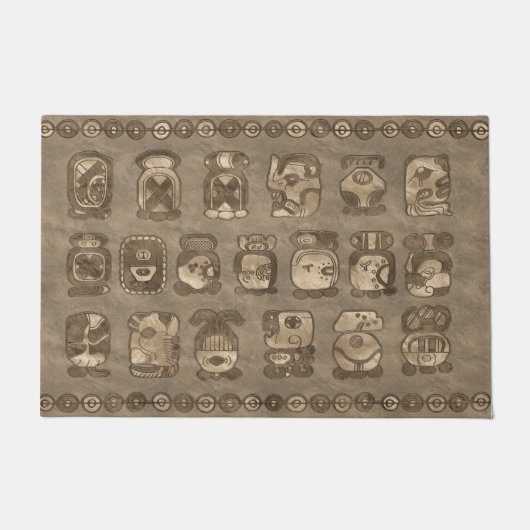 Mayan Calendar Month glyphs Deurmat (Voorkant)
