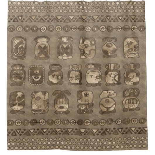 Mayan Calendar Month glyphs Douchegordijn (Voorkant)