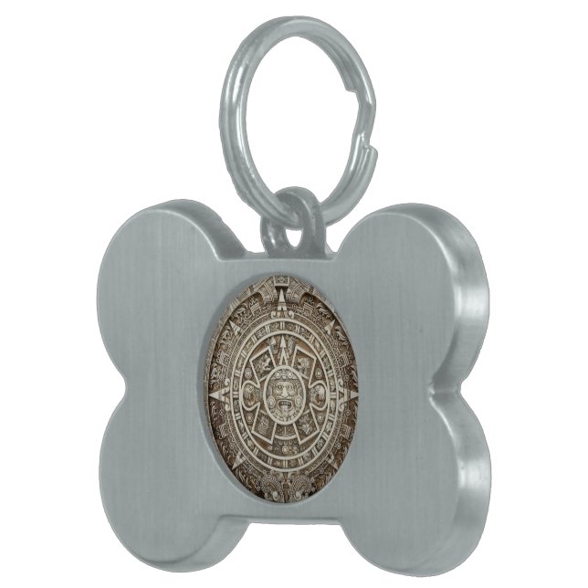 Mayan Calendar Pet ID tag Huisdieren Naamplaatje (Voorkant Rechts)