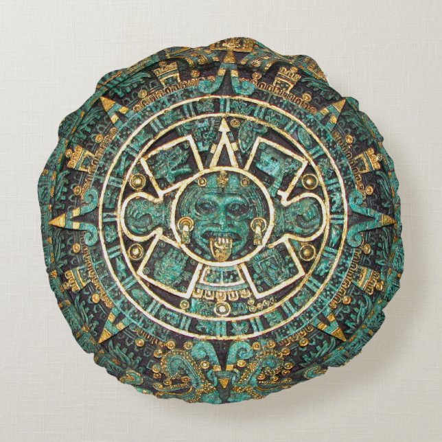 Mayan Calendar Rond Kussen (Achterkant)