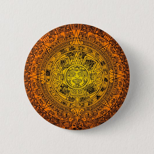 Mayan Calendar Ronde Button 5,7 Cm (Voorkant)