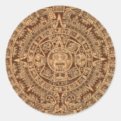 Mayan Calendar Ronde Sticker (Voorkant)