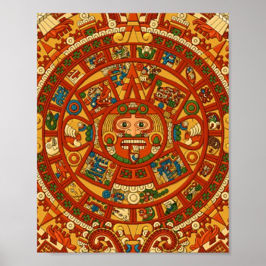 "Mayan Calendar Stone" Poster (Voorkant)