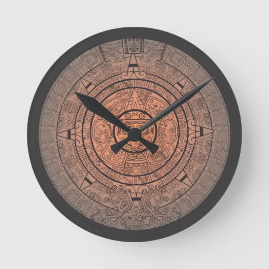Mayan Calendar Wall Clock Ronde Klok (Voorkant)