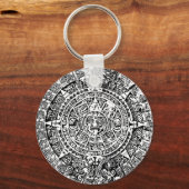 Mayan Calendar White Sleutelhanger (Voorkant)
