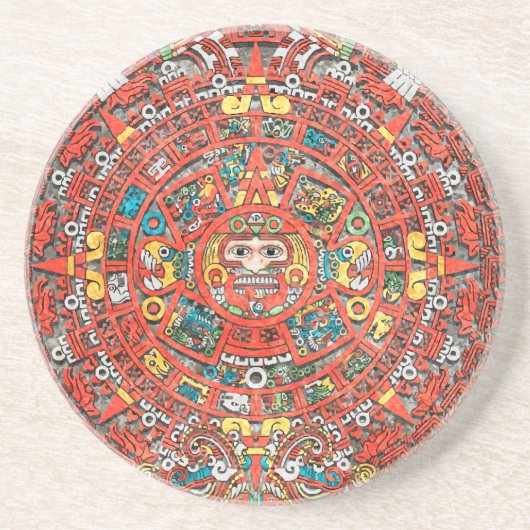 Mayan Calendar Zandsteen Onderzetter (Voorkant)