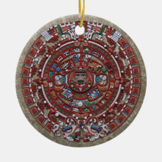 Mayan Calender Keramisch Ornament (Voorkant)