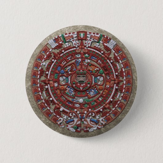 Mayan Calender Ronde Button 5,7 Cm (Voorkant)