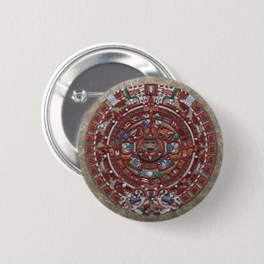 Mayan Calender Ronde Button 5,7 Cm (Voorkant /achterkant)