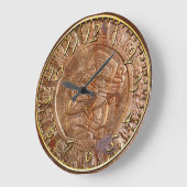 Mayan Carved Metal Aztec Mexican Art History Clock Grote Klok (Hoek)