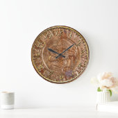 Mayan Carved Metal Aztec Mexican Art History Clock Grote Klok (Huis)