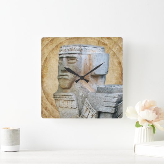 Mayan Chacmool Statue Vierkante Klok (Huis)