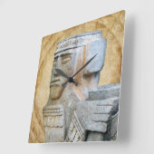 Mayan Chacmool Statue Vierkante Klok (Hoek)