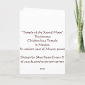 Mayan Chichen Itza Temple & Moon Greeting Card Kaart (Achterkant)