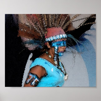 Mayan Dancer-Vrouw (Waterverf) Poster