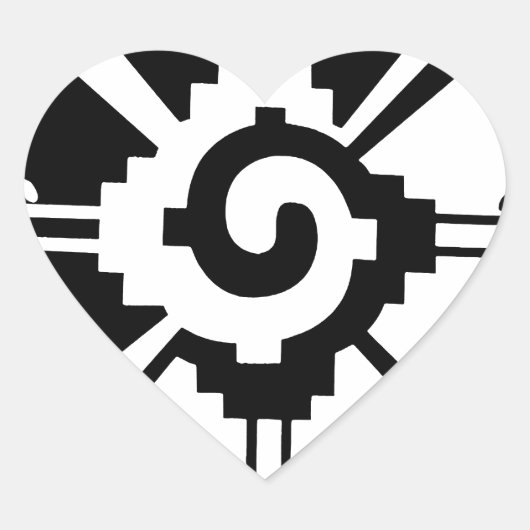 Mayan Deity Symbol Hunab Ku Hart Sticker (Voorkant)