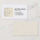 Mayan en aztec glyphs gold visitekaartje (Voorkant / Achterkant)