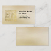 Mayan en aztec glyphs gold visitekaartje (Voorkant / Achterkant)