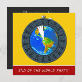 Mayan End of the World Stopwatch Party Invitation Kaart (Voorkant / Achterkant)