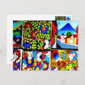 Mayan folkloric mural Guatemala briefkaart (Voorkant / Achterkant)