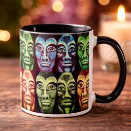 Mayan Geïnspireerde Stamgezichten Mok Krachtig Etn