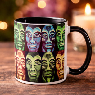 Mayan Geïnspireerde Stamgezichten Mok Krachtig Etn
