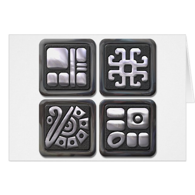 Mayan Glyphs-black en Silver (Voorkant Horizontaal)