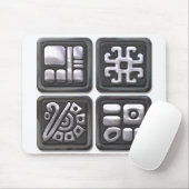 Mayan Glyphs-black en Silver Muismat (Met muis)