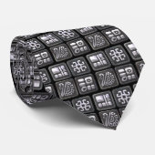 Mayan Glyphs-black en Silver Stropdas (Opgerold)