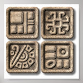 Mayan Glyphs-stone Poster (Voorkant)
