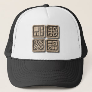 Mayan Glyphs-stone Trucker Pet