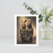 Mayan Goodess Ixchel en haar Rabbit Companion Briefkaart (Staand voorkant)