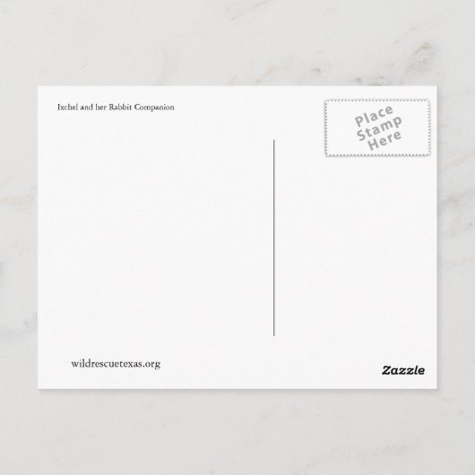 Mayan Goodess Ixchel en haar Rabbit Companion Briefkaart (Achterkant)