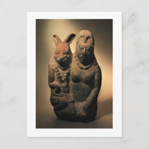 Mayan Goodess Ixchel en haar Rabbit Companion Briefkaart