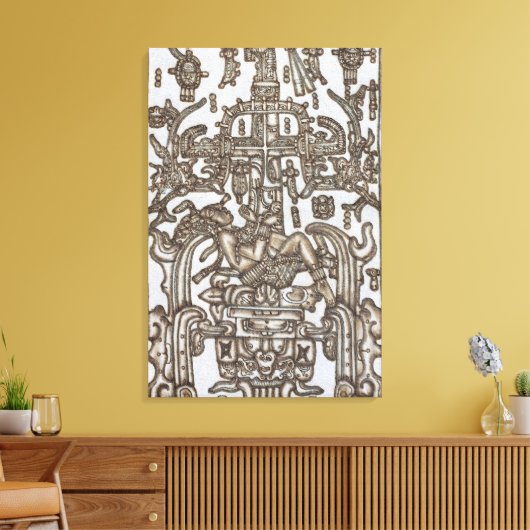 Mayan heerser Pakal Kim de astronaut verpakt doek Canvas Afdruk (Insitu (Woonkamer))