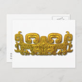 Mayan Jaguar - Gold Briefkaart (Voorkant / Achterkant)