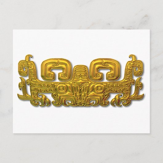 Mayan Jaguar - Gold Briefkaart (Voorkant)