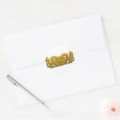 Mayan Jaguar - Gold Ronde Sticker (Envelop)