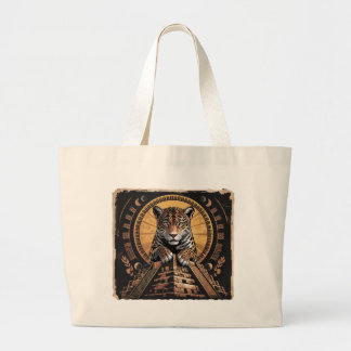 Mayan Jaguar Guardian | Azteekse mythologie Art Grote Tote Bag