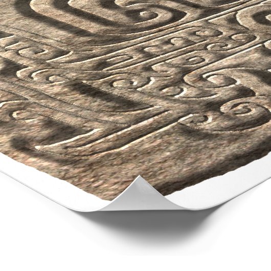 Mayan Jaguar-stone Poster (Hoek)